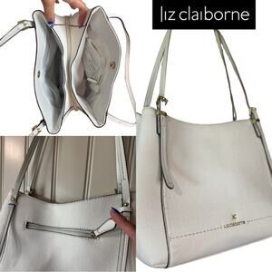 2/for $20 🪩 LIZ CLAIBORNE Double Handle Stark White Shoulder Purse